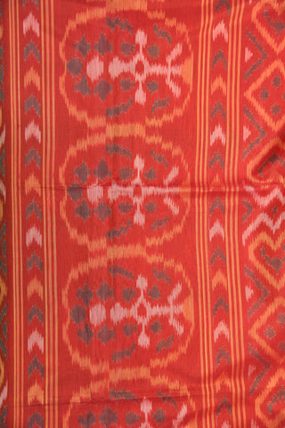 Zari Border With Arrow Design Brown Kora Silk Cotton Saree
