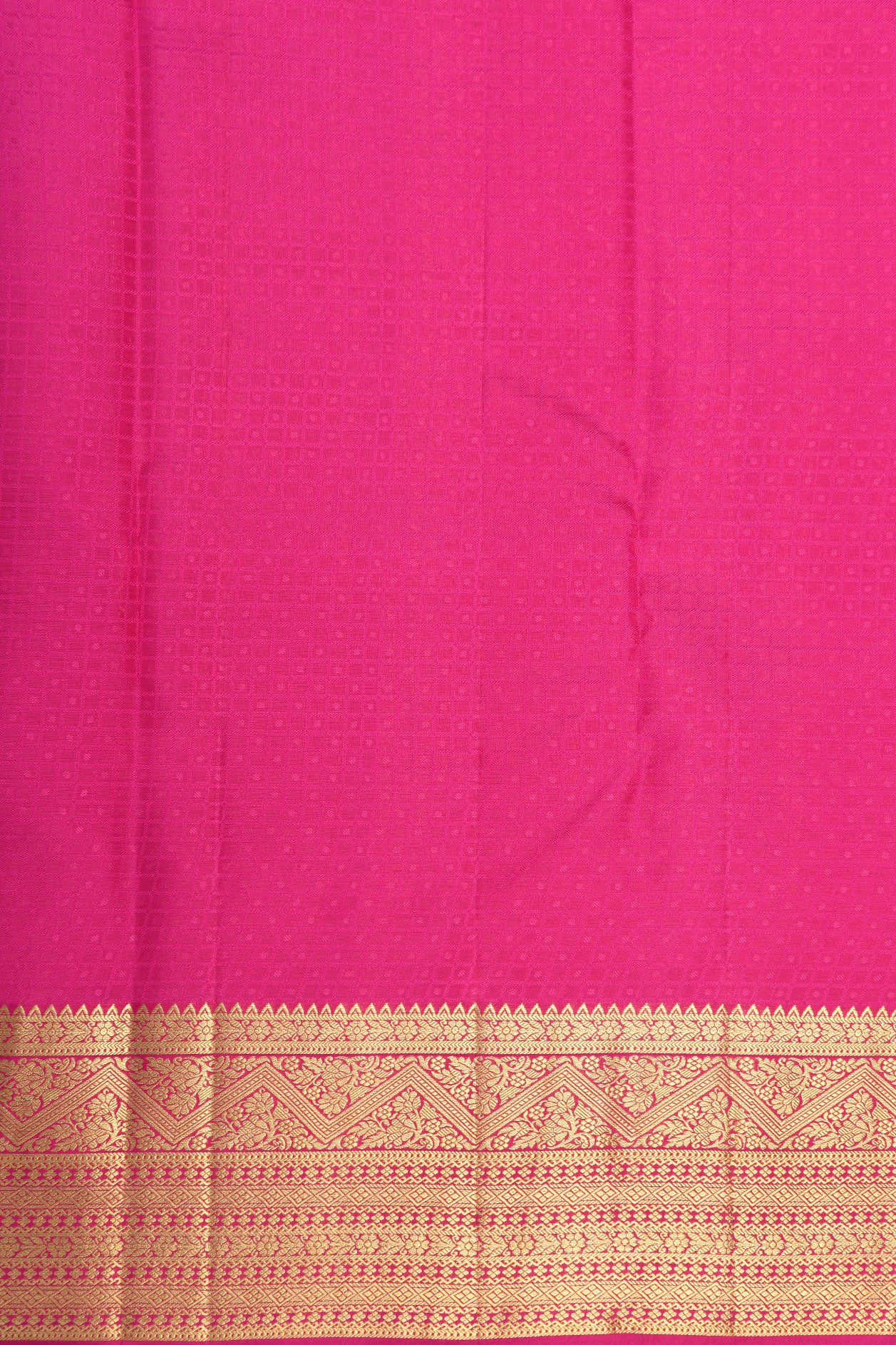Zari Border With Checks Pinkish Orange Kanchipuram Silk Saree