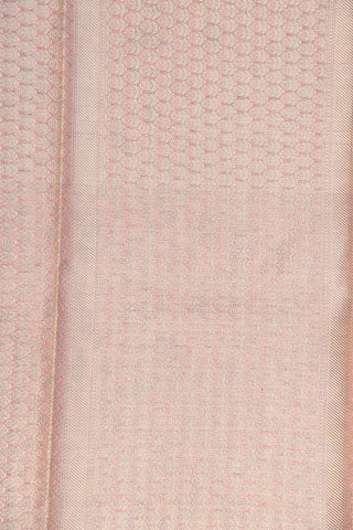 Zari Border With Creepers Design Pink Semi Kota Cotton Saree