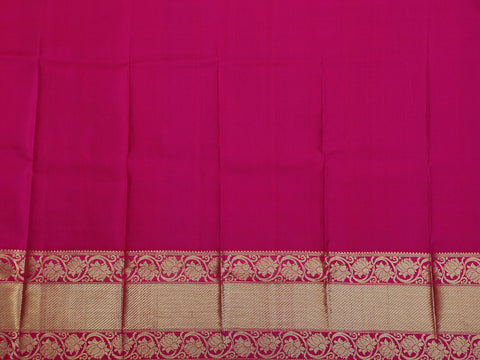 Zari Border With Diamond And Creepers Design Grey Kanchipuram Silk Unstitched Pavadai Sattai Material