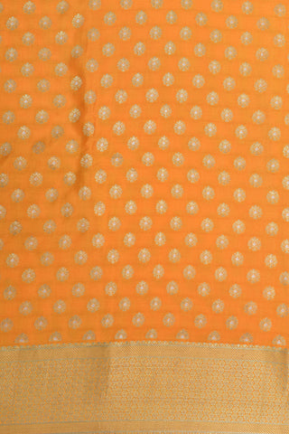 Floral Buttas Mango Yellow Mysore Silk Saree