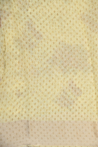 Zari Border With Floral Digital Printed Soft Yellow Semi Jute Saree