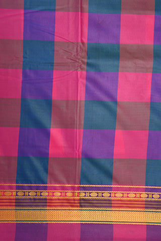 Zari Border With Multicolor Checks Apoorva Art Silk Saree
