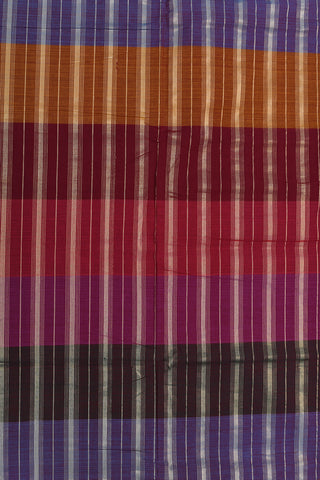Zari Border With Multicolor Checks Mangalagiri Cotton Saree