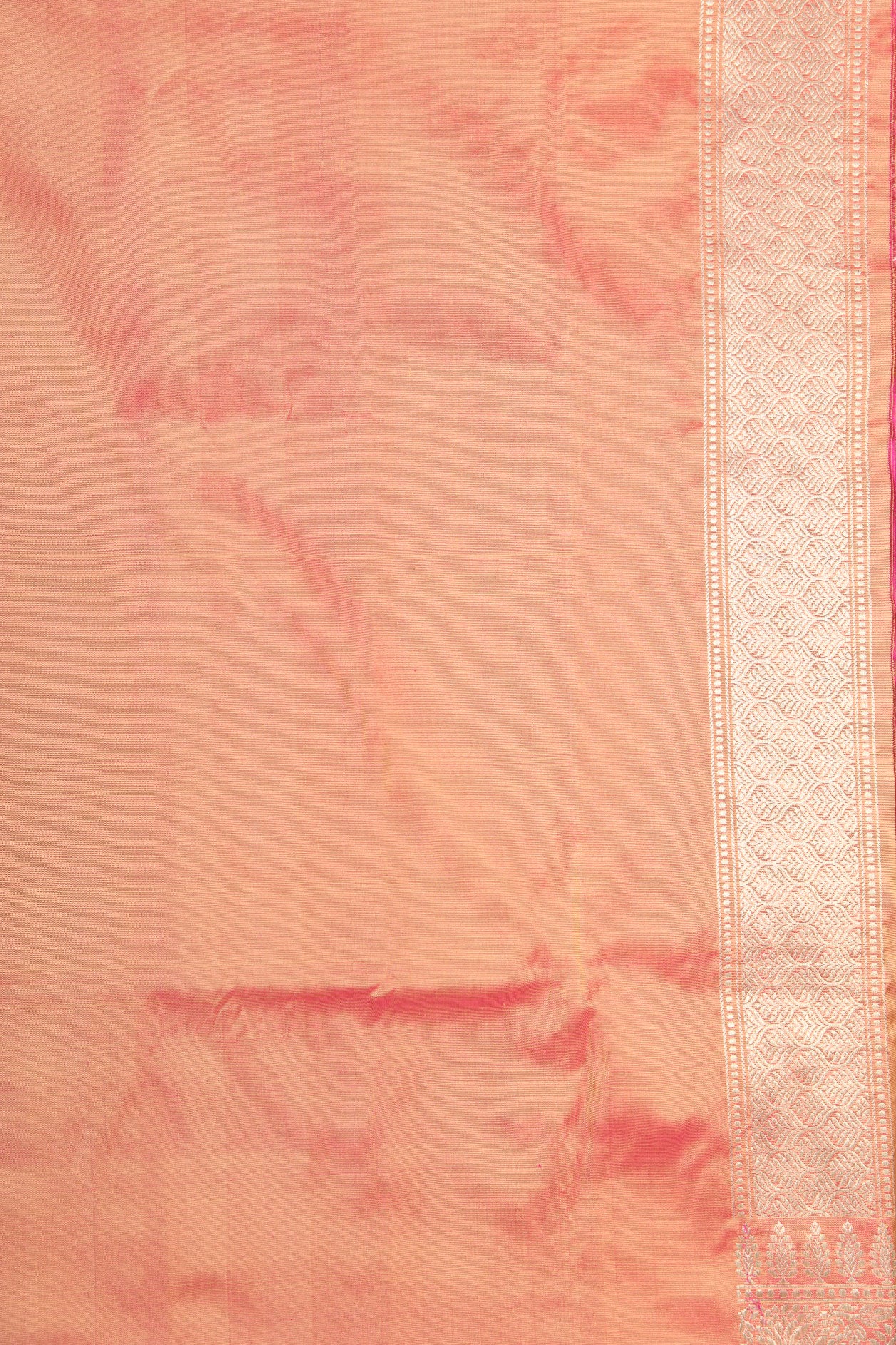 Zari Border With Ogee Pattern Melon Yellow Banaras Silk Saree