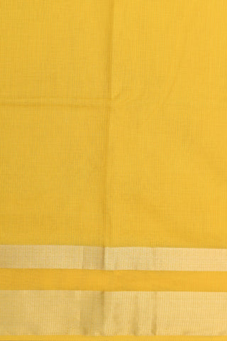Zari Border With Self Checks Yellow Maheswari Silk Cotton Saree
