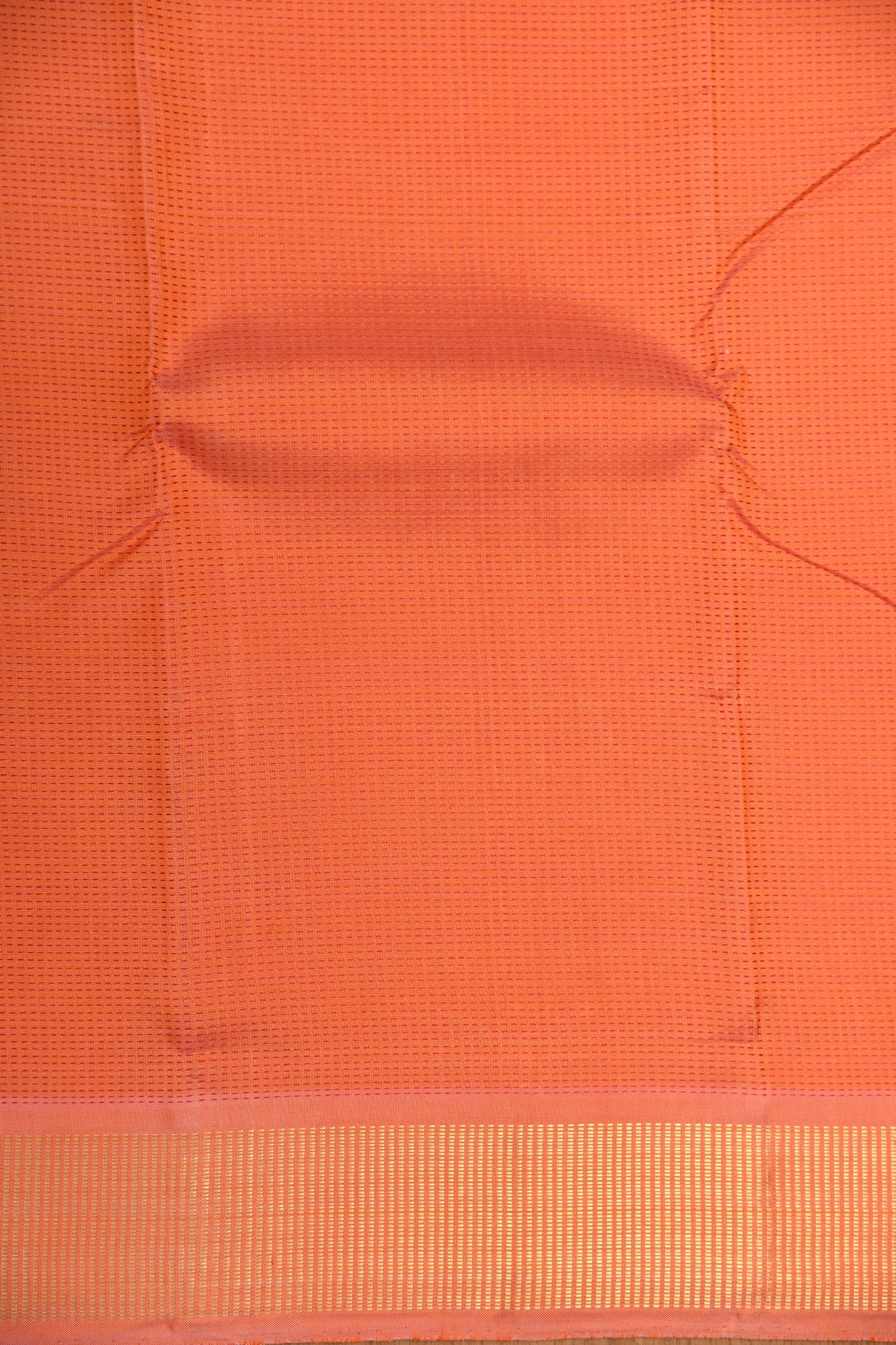 Zari Border With Thread Work Stripes Bright Orange Kanchipuram Silk Saree