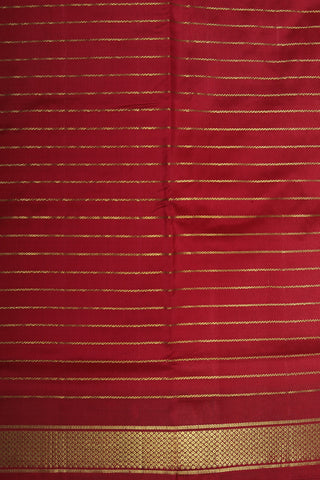 Zari Border With Veldhari Stripes Maroon Nine Yards Kanchipuram Silk Saree