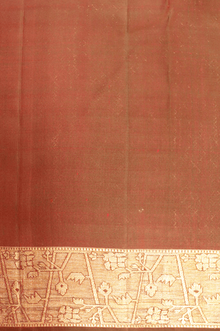 Zari Buttas Chilli Red Kanchipuram Silk Saree