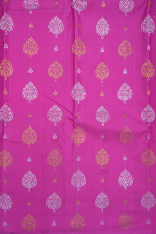 Zari Buttas Magenta Kanchipuram Silk Saree