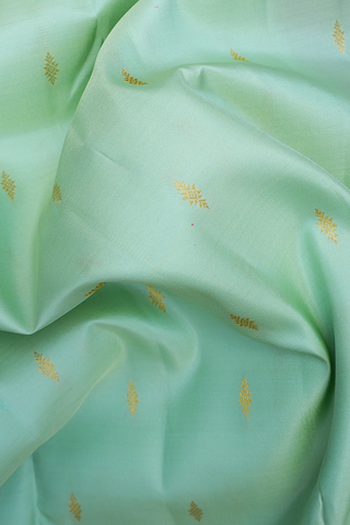 Zari Buttis Sage Cream Green Kanchipuram Silk Saree
