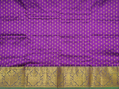 Zari Buttis Purple Unstitched Pavadai Sattai Material