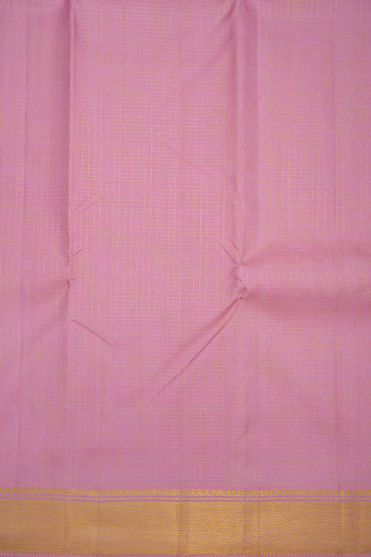 Zari Checked Baby Pink Kanchipuram Silk Saree