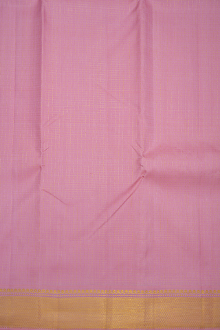 Zari Checked Baby Pink Kanchipuram Silk Saree