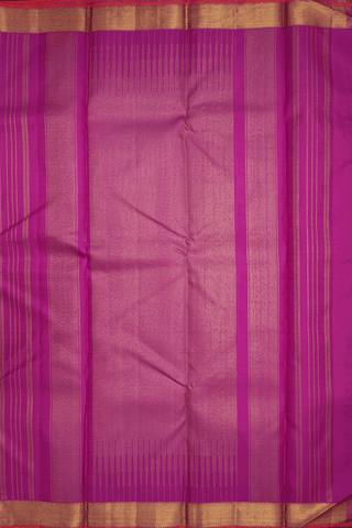 Zari Checked Design Deep Magenta Kanchipuram Silk Saree
