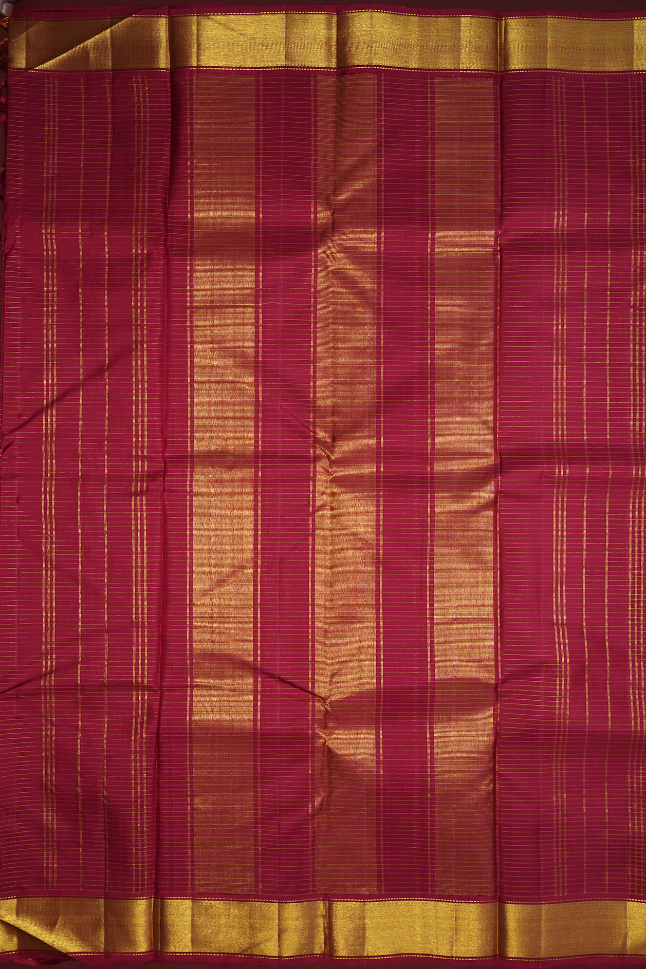 Zari Checked Design Ruby Red Kanchipuram Silk Saree
