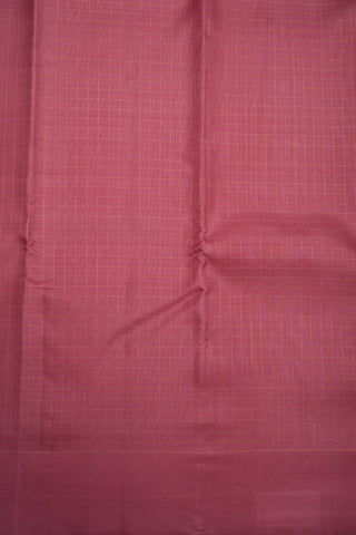 Zari Checked Dusty Pink Kanchipuram Silk Saree