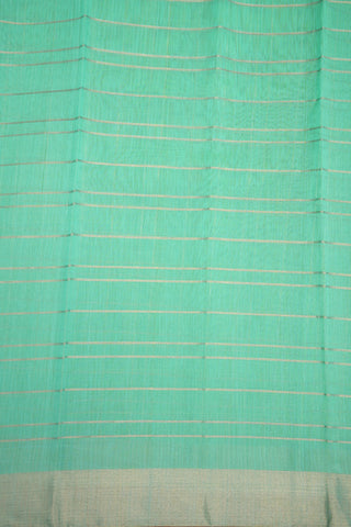 Zari Checked Mint Green Kora Silk Cotton Saree
