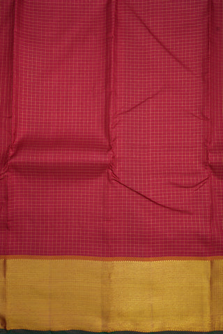 Zari Checked Ruby Red Kanchipuram Silk Saree
