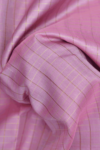 Zari Checks Design Pastel Pink Kanchipuram Silk Saree