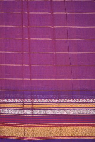 Checked Zari Motifs Ruby Red Gadwal Silk Cotton Saree