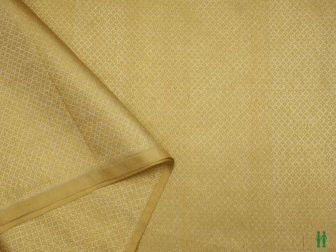 Zari Design Golden Yellow Kanchipuram Silk Blouse Material