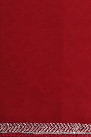 Allover Diamond Design Crimson Red Organza Saree