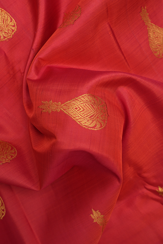 Zari Motifs Scarlet Red Kanchipuram Silk Saree