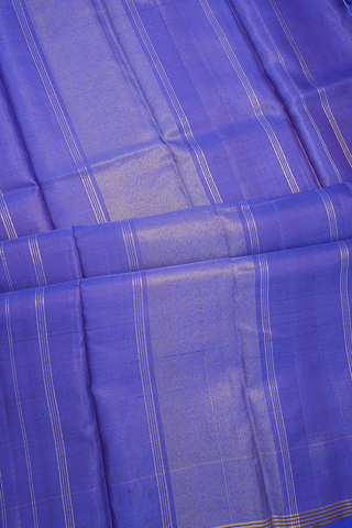 Zari Checked Royal Blue Kanchipuram Silk Saree