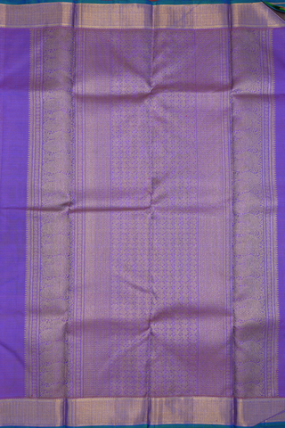 Zari Stripes And Motifs Peacock Blue Kanchipuram Silk Saree