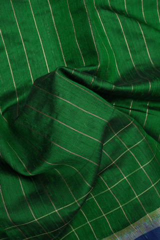 Zari Stripes Design Emerald Green Jute Saree