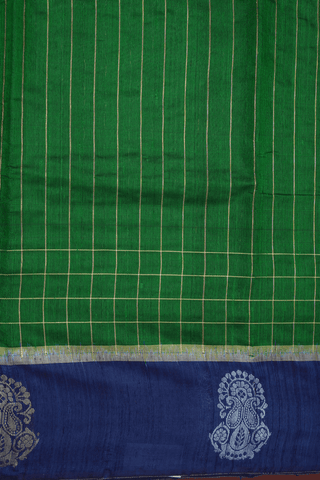 Zari Stripes Design Emerald Green Jute Saree