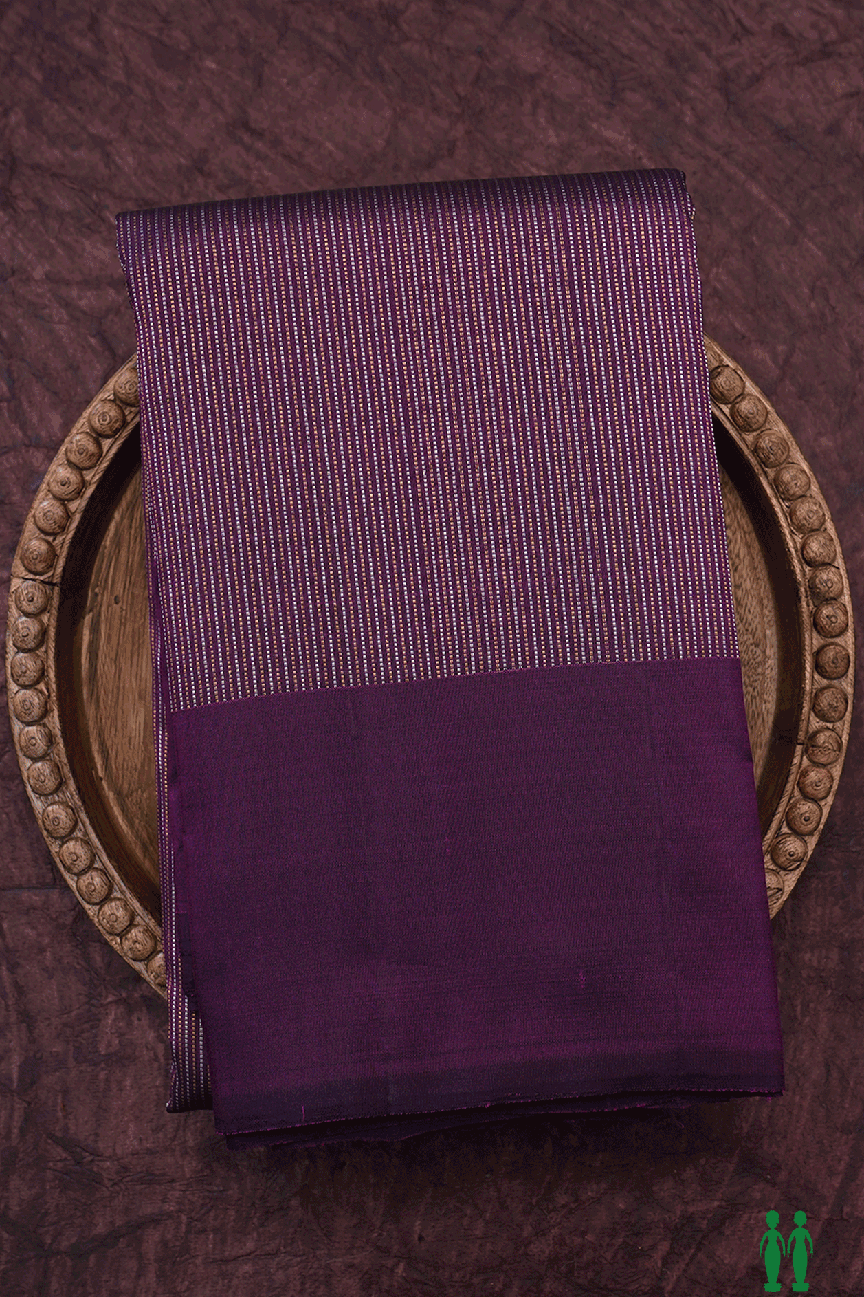 Zari Stripes Design Plum Purple Kanchipuram Silk Saree