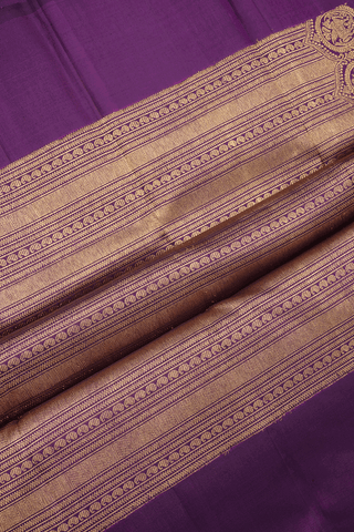 Zari Stripes Design Plum Purple Kanchipuram Silk Saree