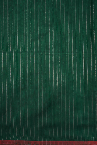 Zari Stripes Emerald Green Maheswari Silk Cotton Saree