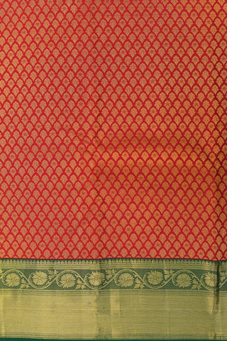 Zig Zag Korvai Border In Brocade Red Kanchipuram Silk Saree