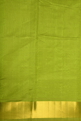Zig Zag Zari Border In Plain Pear Green Silk Cotton Saree