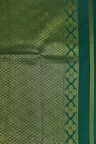 Temple Border Zari Butta Leaf Green Apoorva Silk Saree