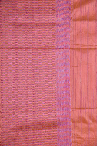 Antique Zari floral Design Rough Pink Banaras Silk Saree