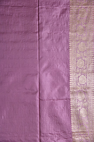 Floral Design Purple Banaras Silk Saree