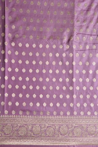 Floral Design Purple Banaras Silk Saree