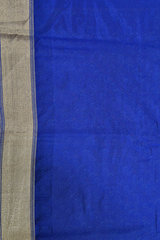 Floral Design Blue Banaras Silk Saree
