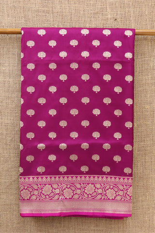 Small Trees Design Magenta Pink Banaras Silk Saree