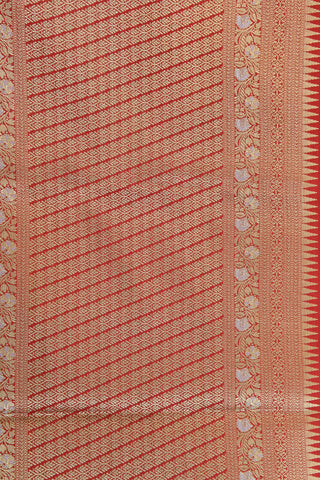 Thread Work Paisley Motif Red Banaras Silk Saree