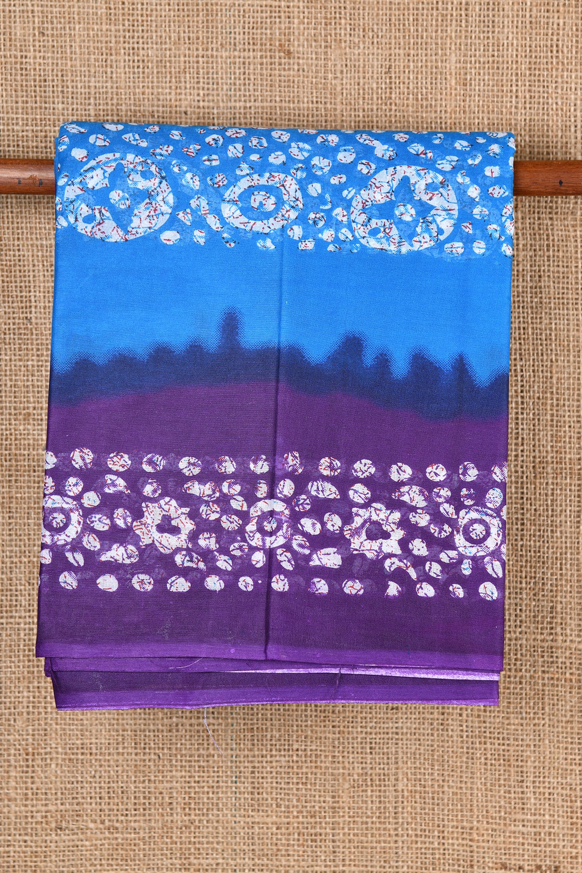 Batik Work Blue Ahmedabad Cotton Saree