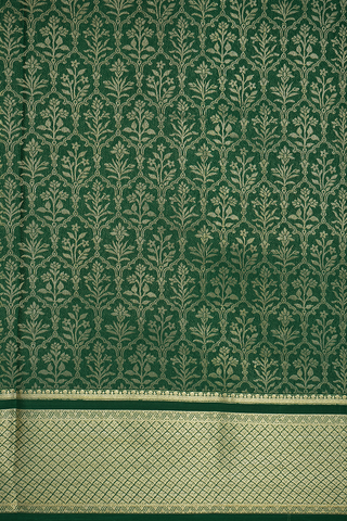 Allover Design Dark Green Mysore Silk Saree