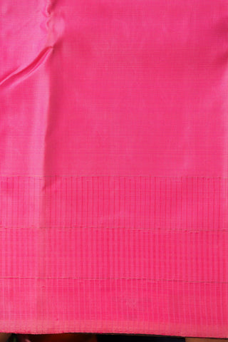 Rose Pink Self Border Kanchipuram Silk Saree