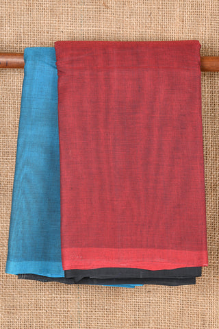 Blue And Red Kanchi Cotton Saree