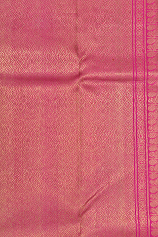 Korvai Rettai Pettu Border With Brinjal Purple Kanchipuram Silk Saree