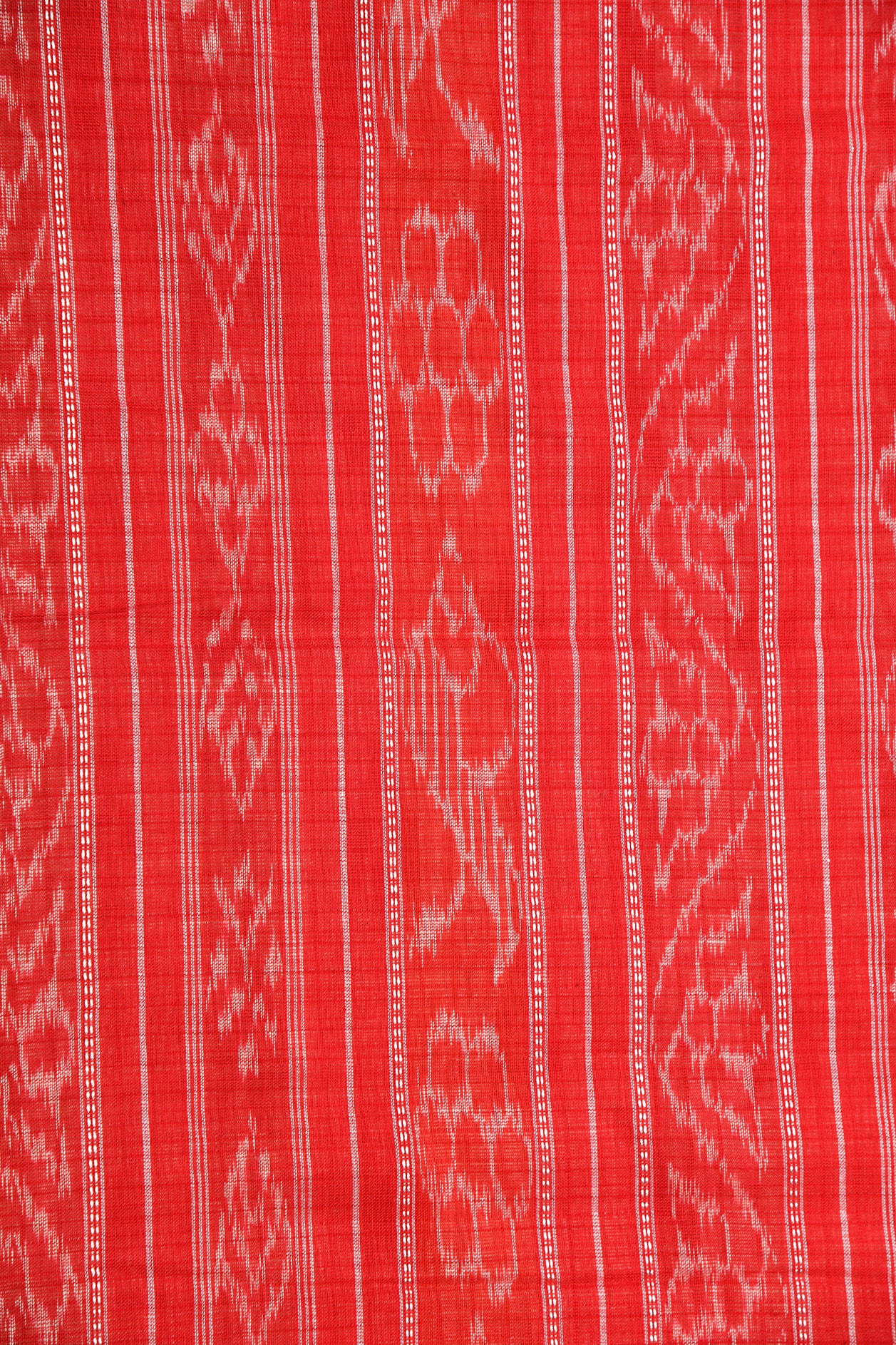 Checked Dusty Cream Color Odisha Ikat Cotton Saree